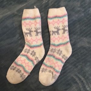 Printed fuzzy socks